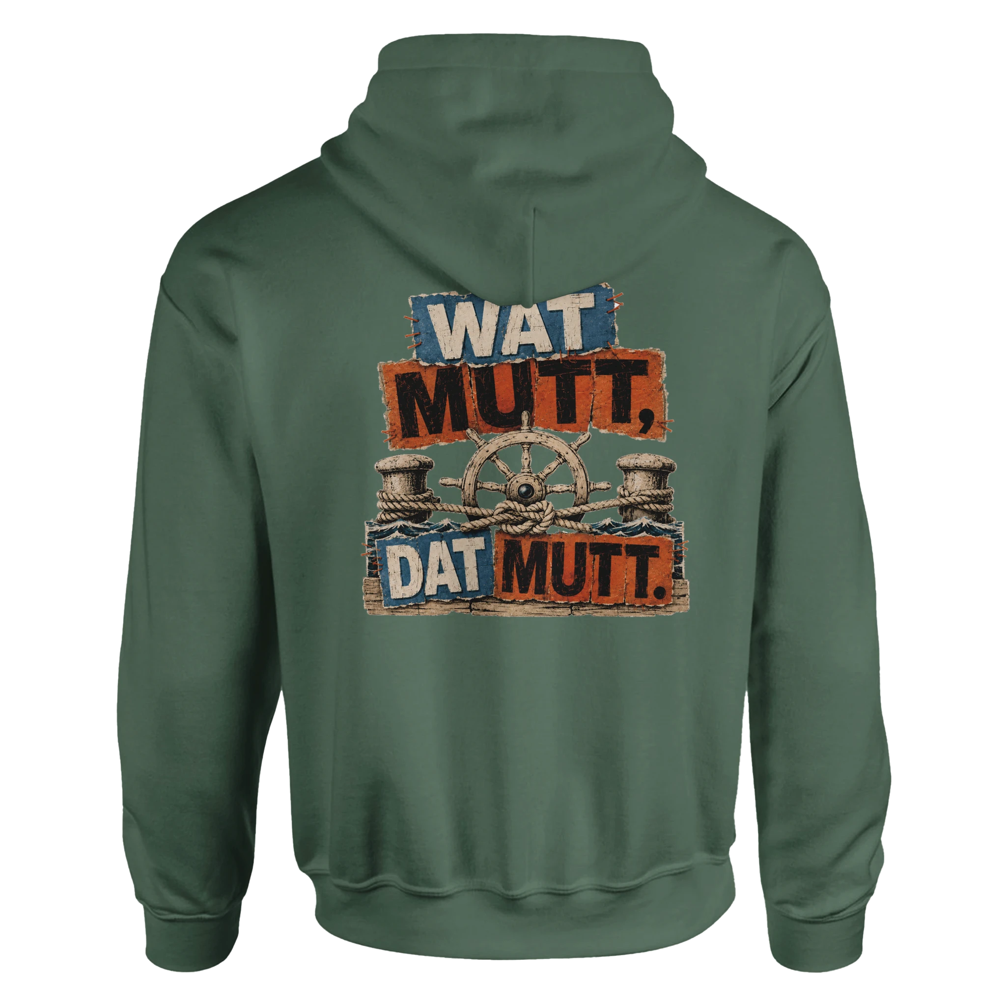 Hoodie in Weiß mit Motiv „Wat Mutt, Dat Mutt.“