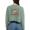 Damen-Pullover in Staubblau mit Motiv „Klarer Kurs. Klare Kante. Möwe“