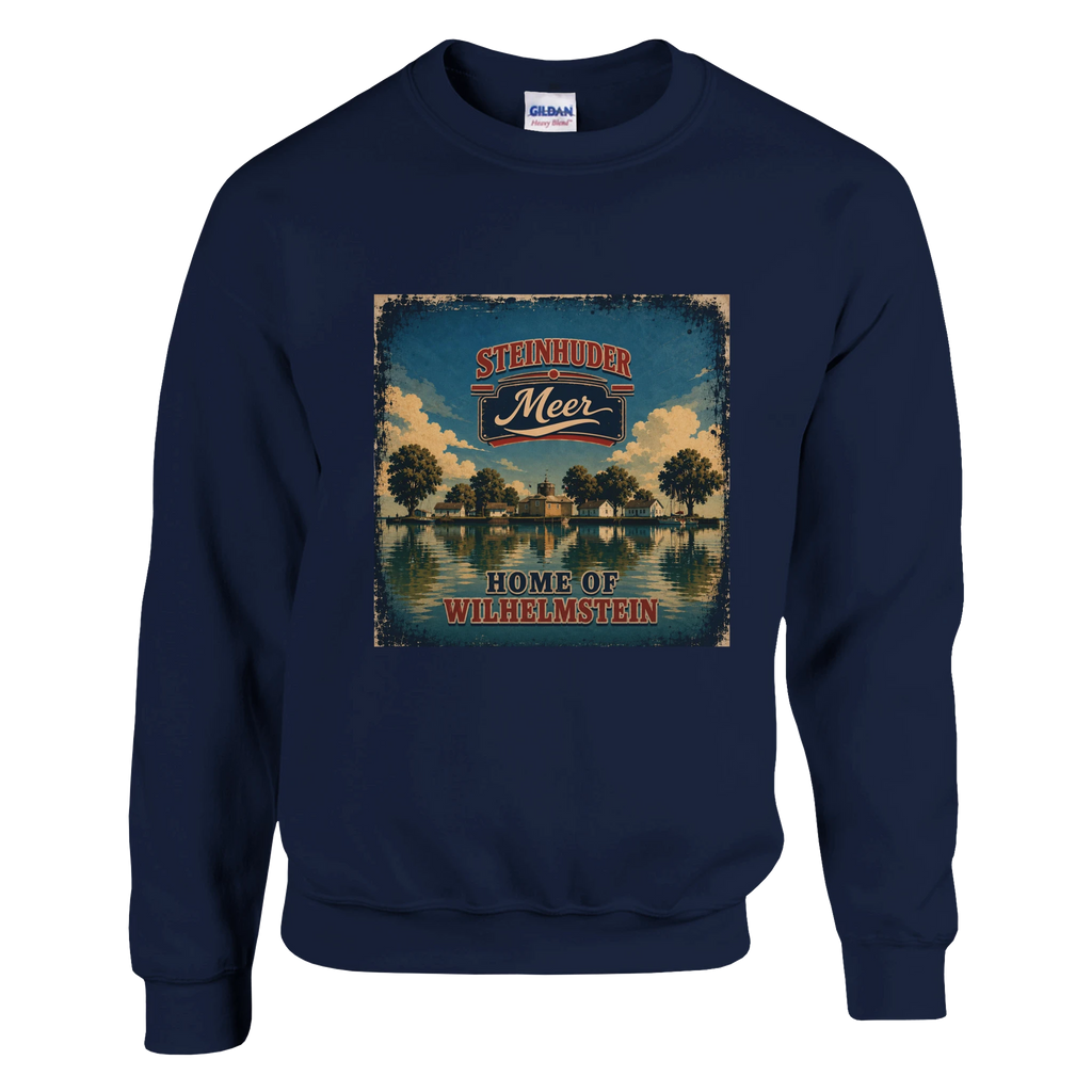 Pullover in Aschgrau mit Motiv „Insel Wilhelmstein“