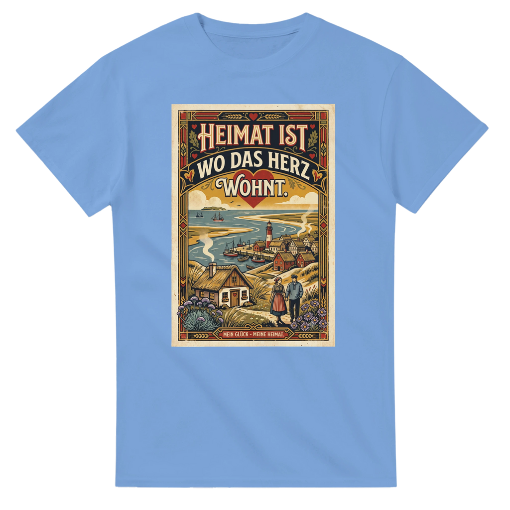 T-Shirt in Weiß mit Motiv „Heimat ist, wo das Herz wohnt“