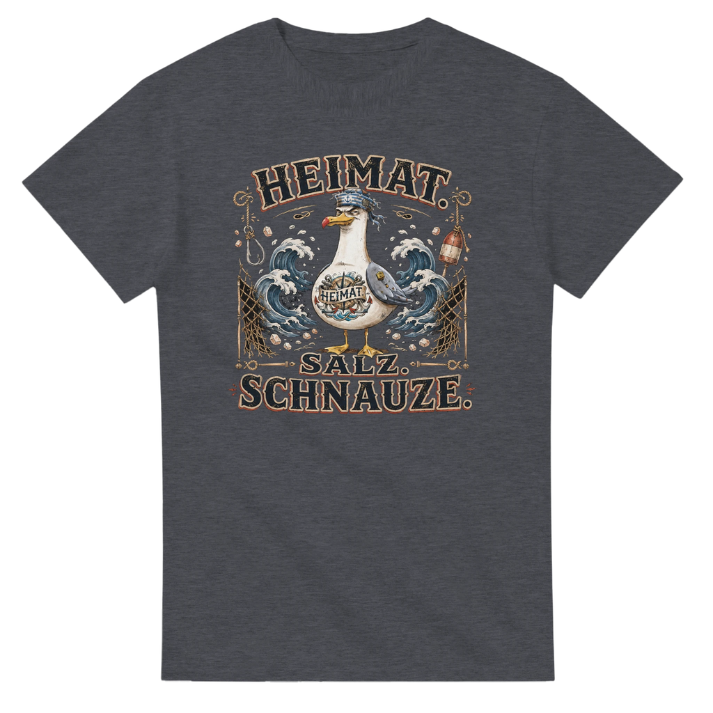 T-Shirt in Natur mit Motiv „Heimat Salz Schnauze Möwe“
