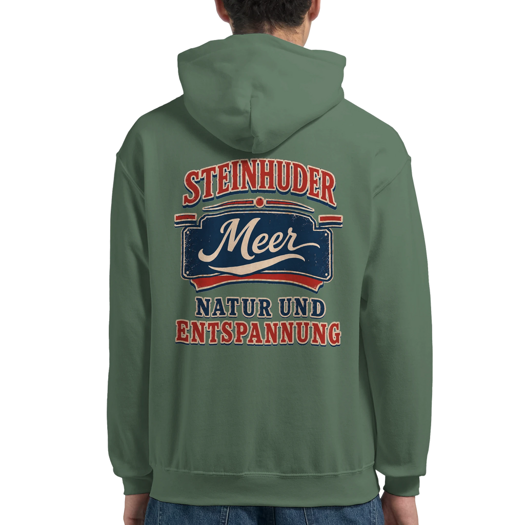 Hoodie in Weiß mit Motiv „Natur und Entspannung am Steinhuder Meer“