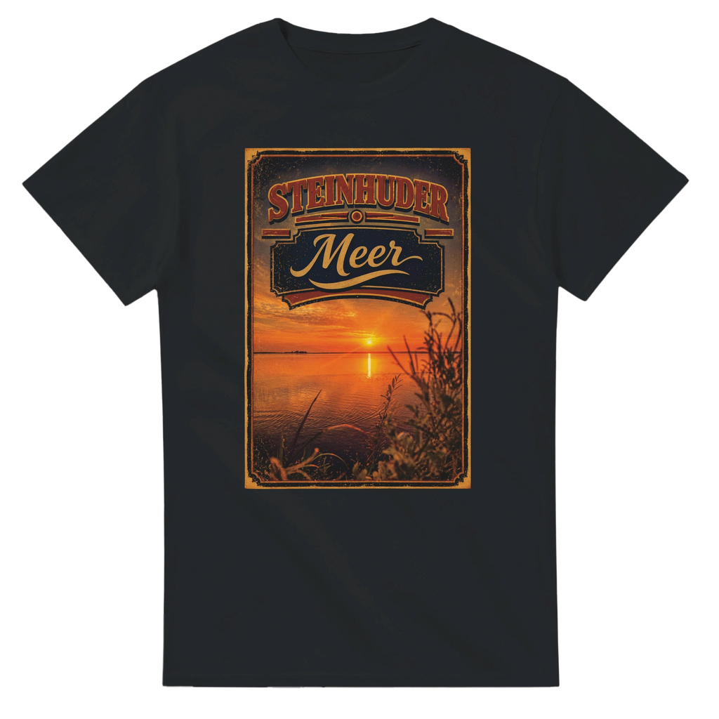T-Shirt in Natur mit Motiv „Sunset am Steinhuder Meer“