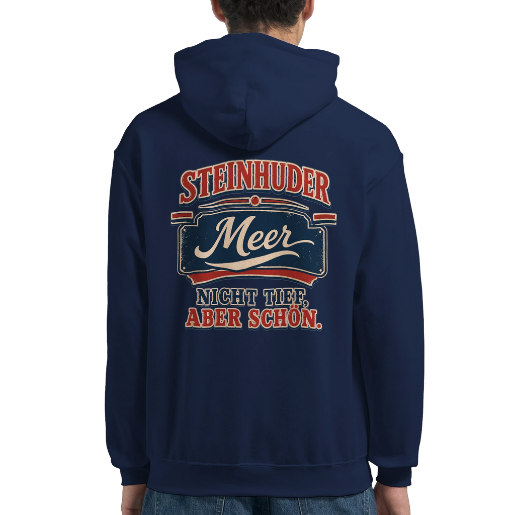 Hoodie in Aschgrau mit Motiv „Nicht tief, aber schön – HeimatLiebe“