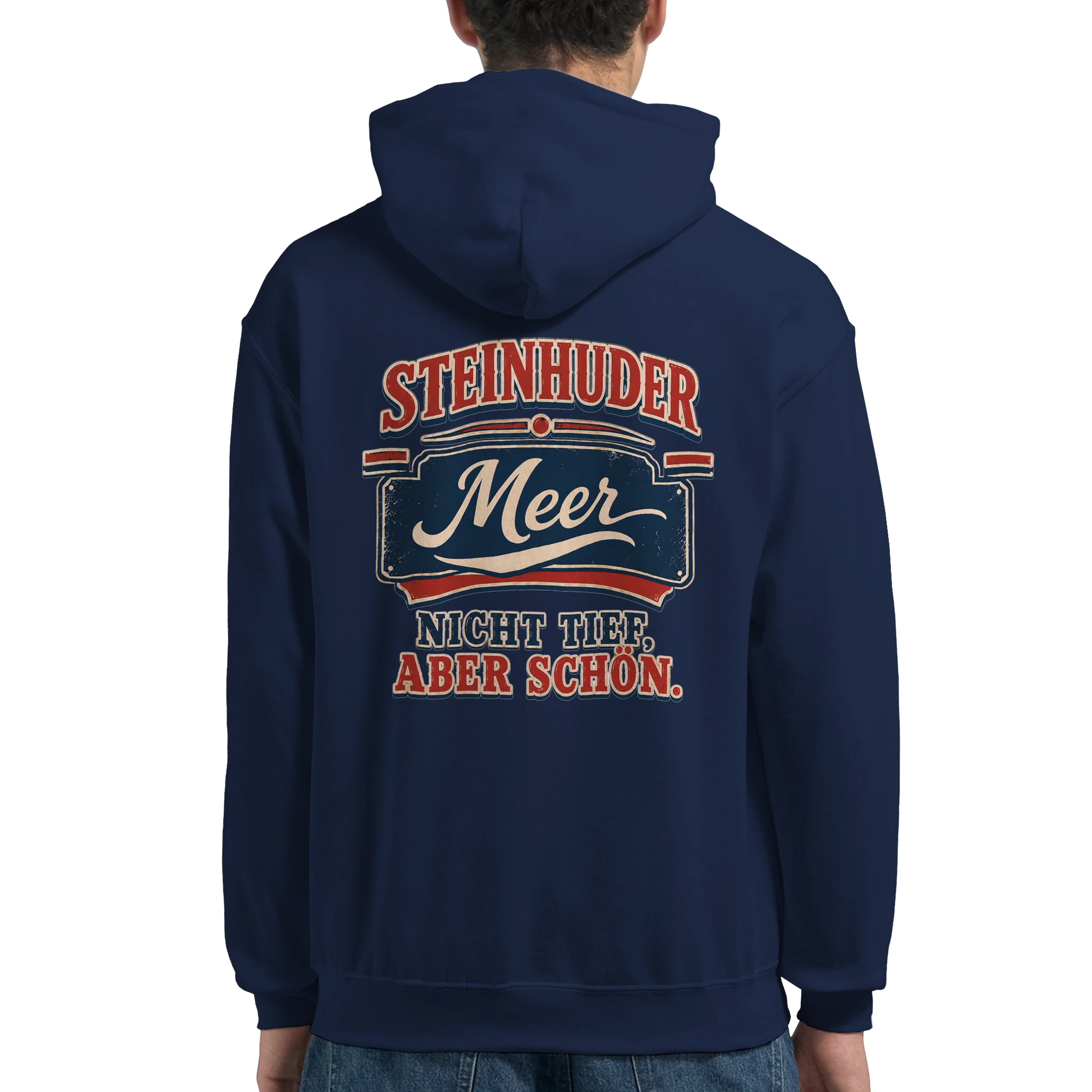 Hoodie in Aschgrau mit Motiv „Nicht tief, aber schön – HeimatLiebe“