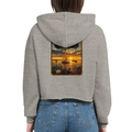 Damen-Hoodie in Pfirsich mit Motiv „White Night am Wilhelmstein mit Sonnenuntergang“