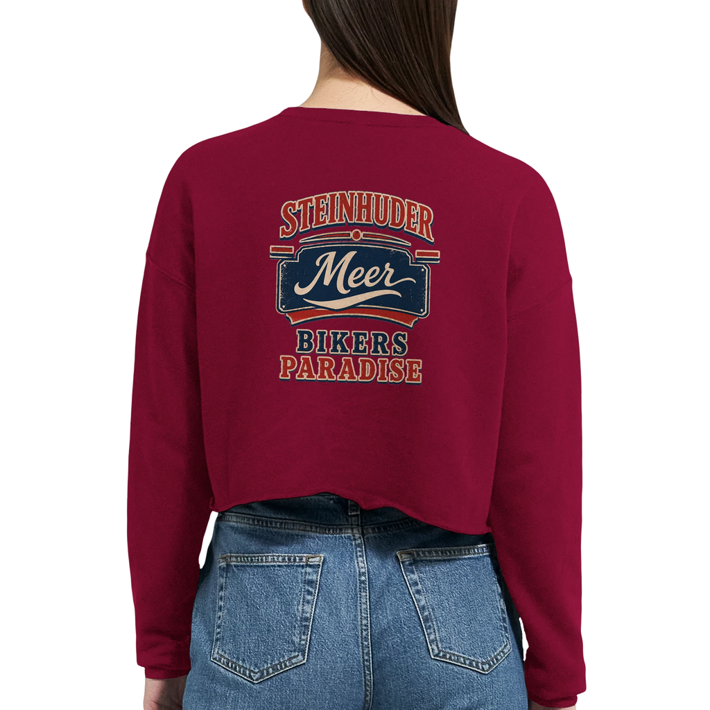 Damen-Pullover in Staubblau mit Motiv „Bikers Paradise“