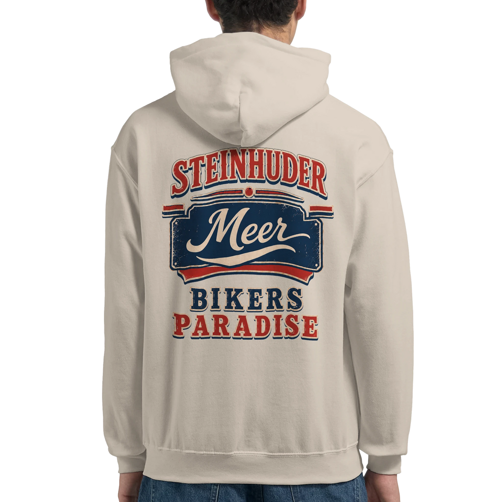 Hoodie in Weiß mit Motiv „Bikers Paradise“