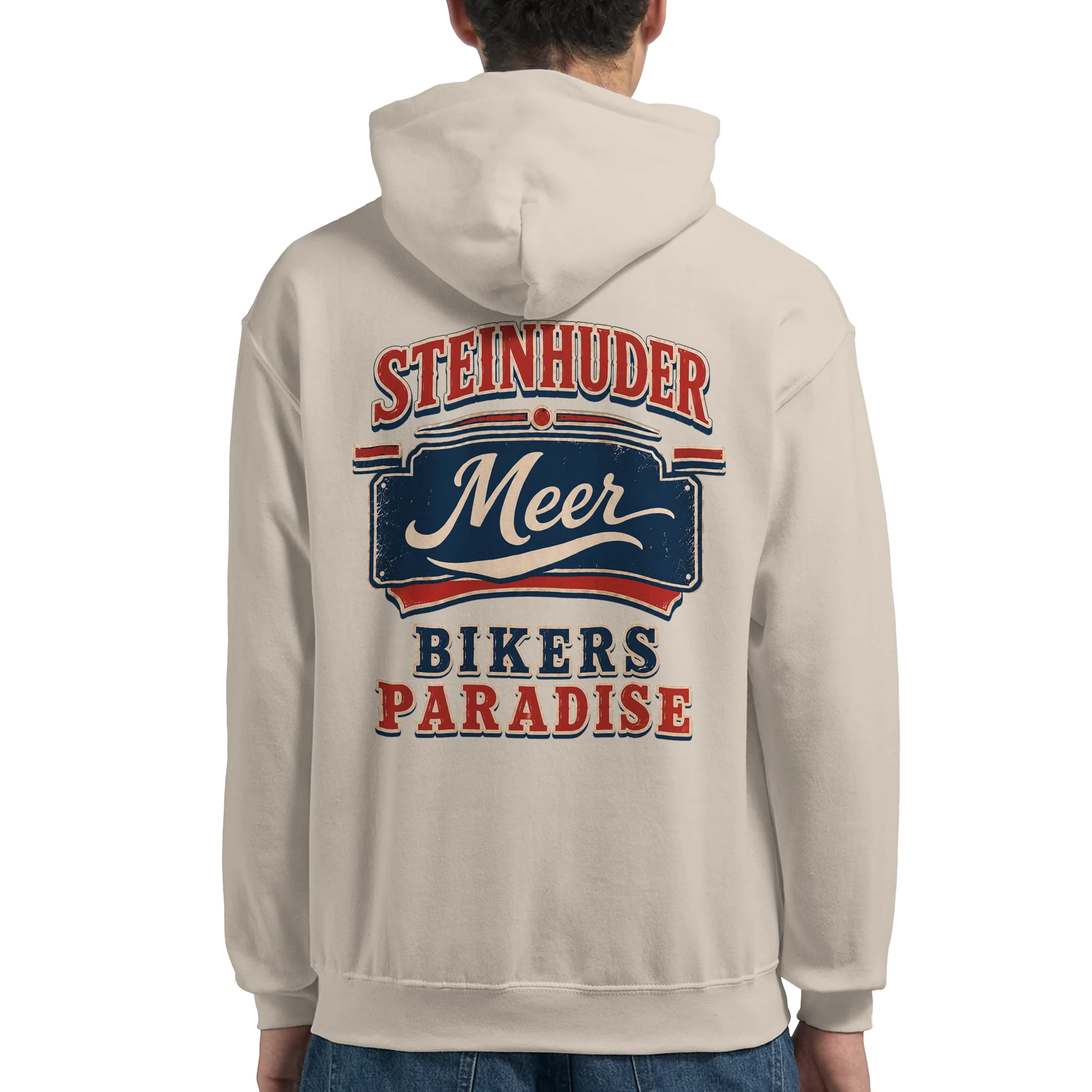 Hoodie in Weiß mit Motiv „Bikers Paradise“