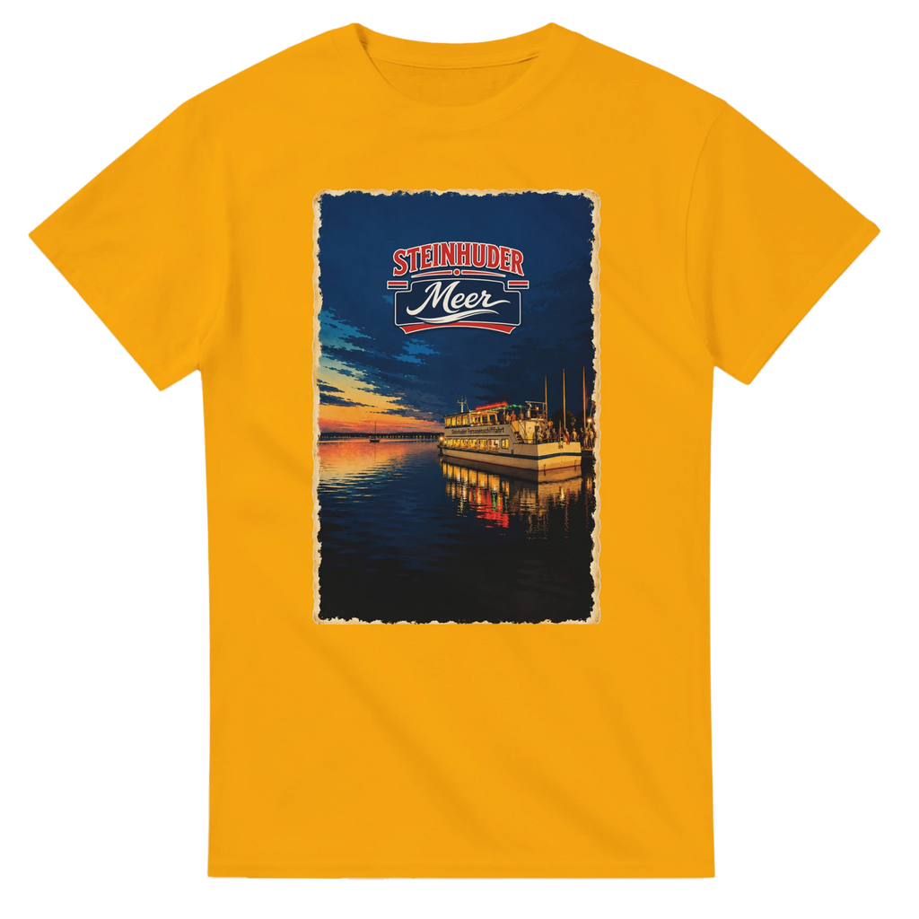 T-Shirt in Weiß mit Motiv „MS Steinhude Abendstimmung“