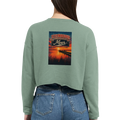 Damen-Pullover in Staubblau mit Motiv „Sunset Ratskeller Steg am Steinhuder Meer“