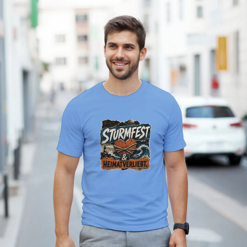 T-Shirt in Natur mit Motiv „Sturmfest & Heimatverliebt.“