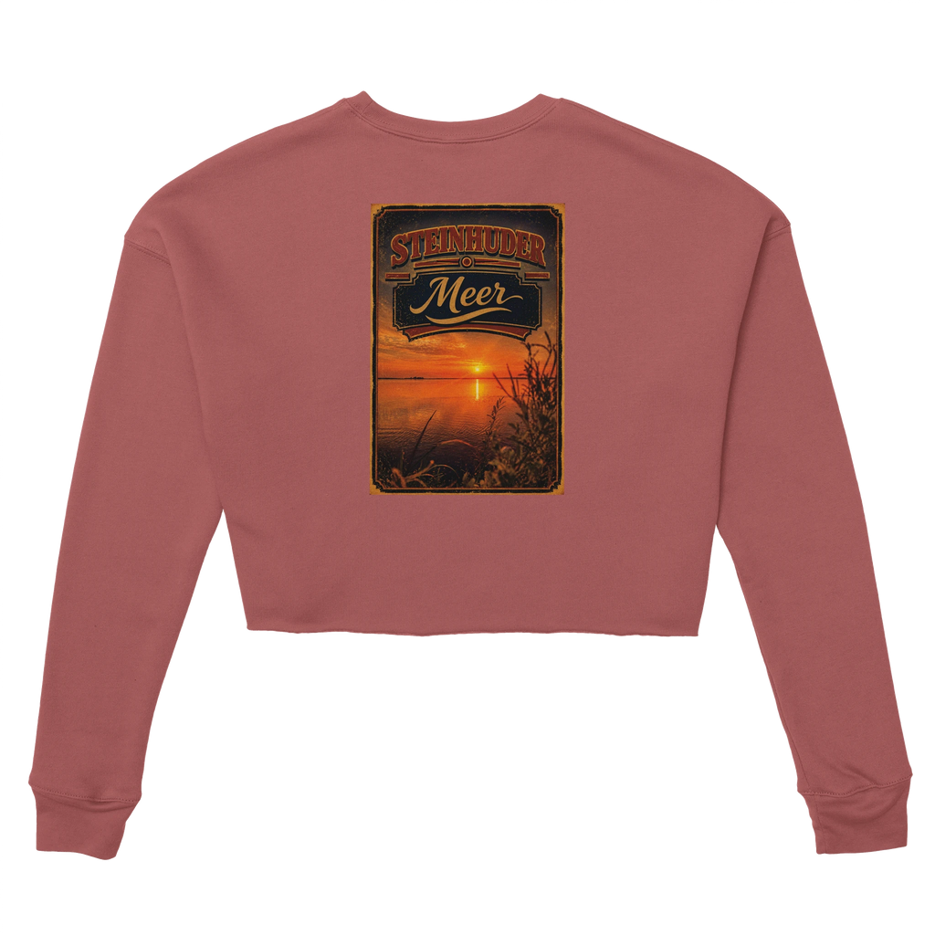 Damen-Pullover in Mauve mit Motiv „Sunset am Steinhuder Meer“
