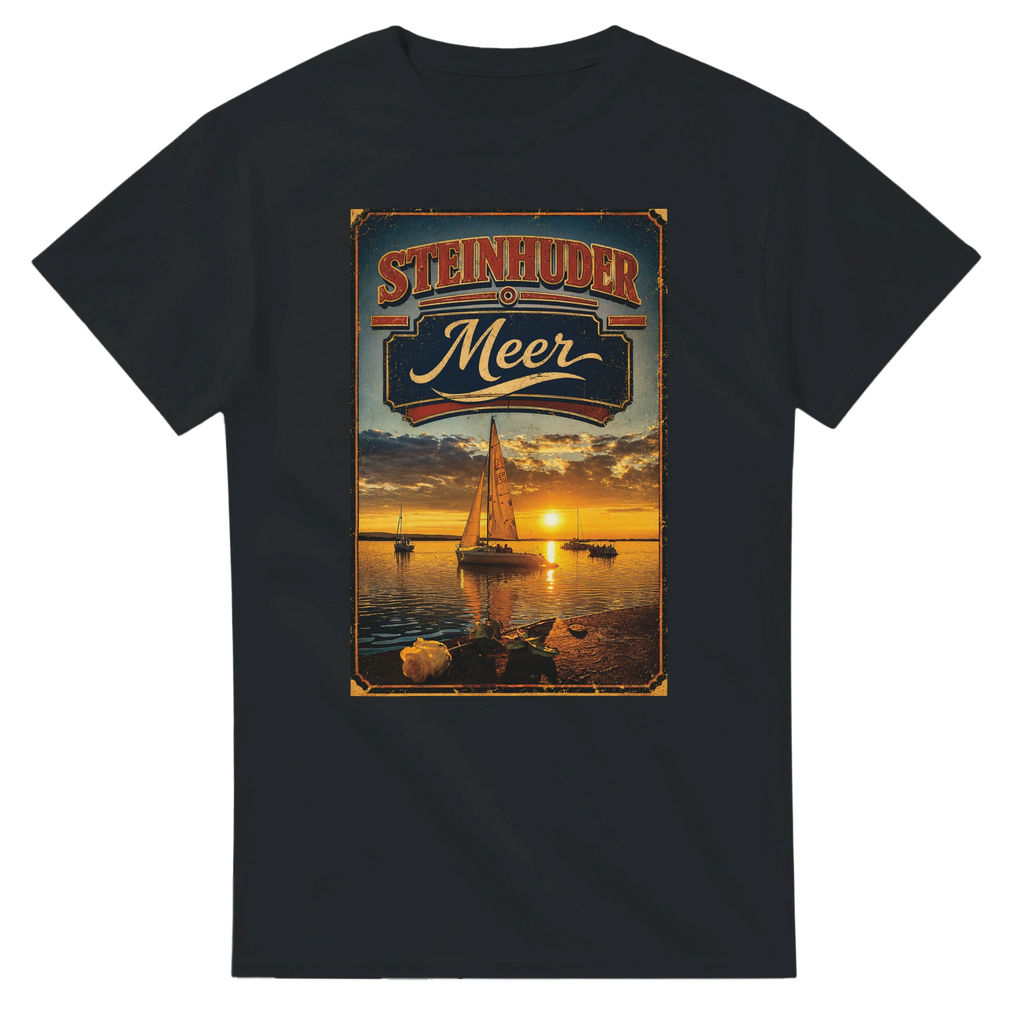 T-Shirt in Weiß mit Motiv „White Night am Wilhelmstein mit Sonnenuntergang“