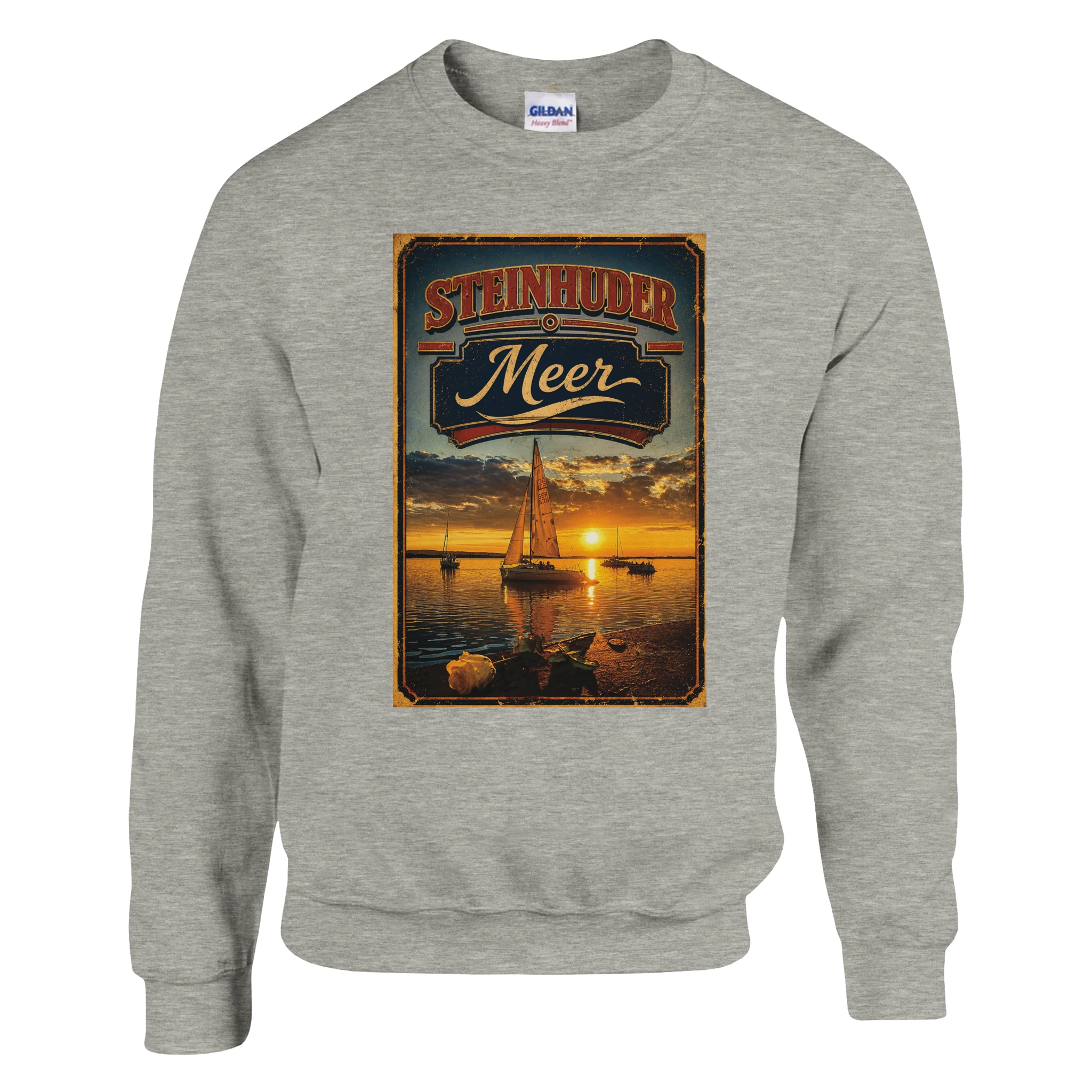 Pullover in Weiß mit Motiv „White Night am Wilhelmstein mit Sunset“