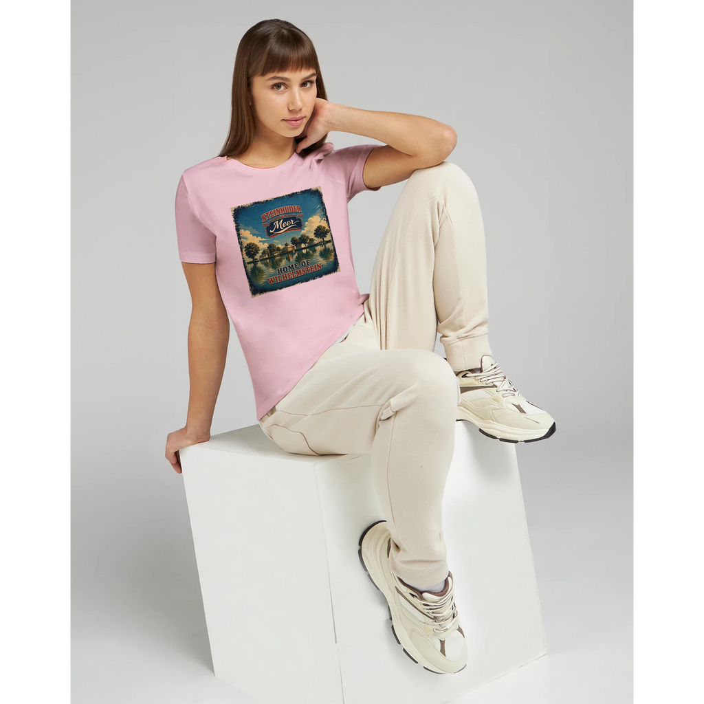 Damen-T-Shirt in Zitronengelb mit Motiv „Insel Wilhelmstein“