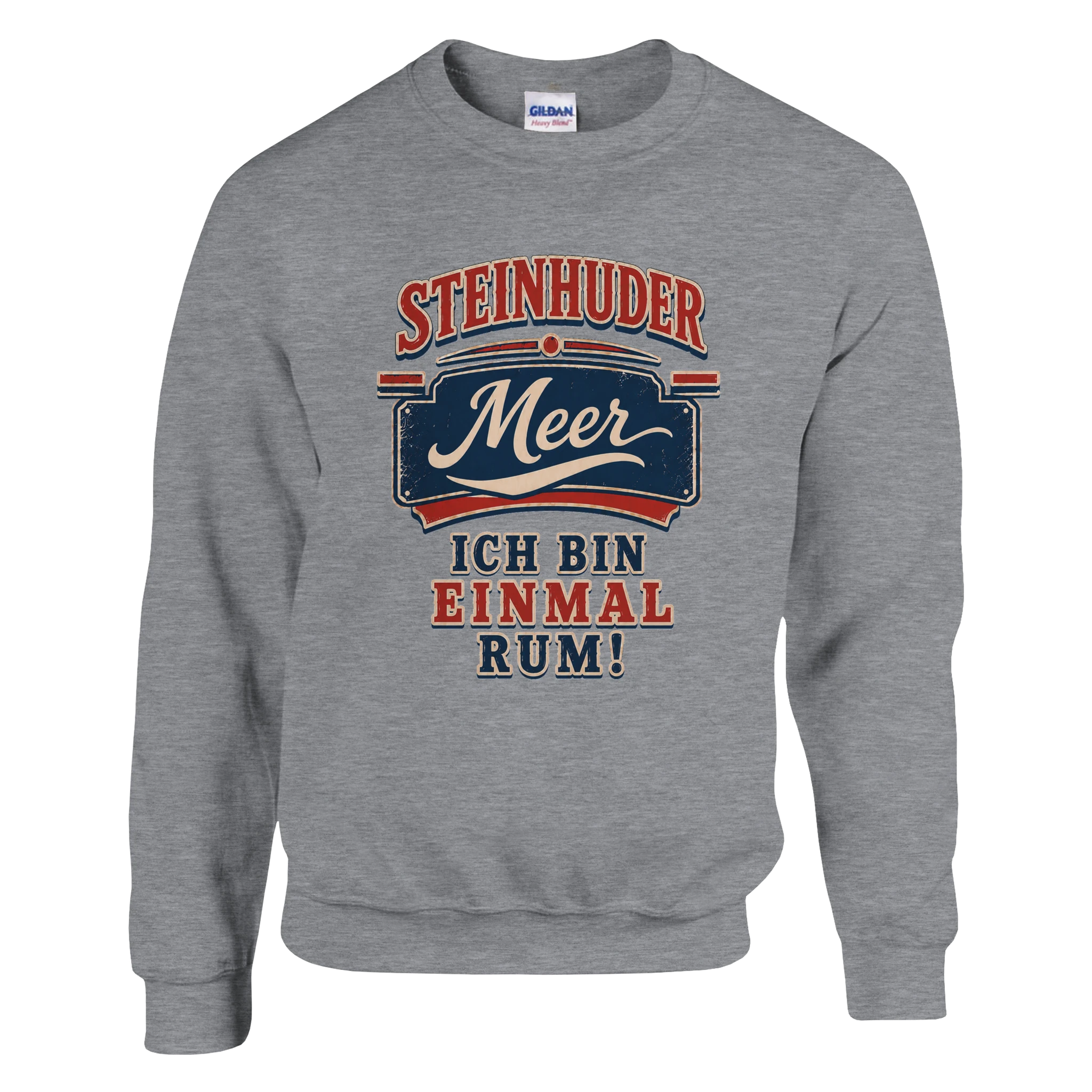 Pullover in Weiß mit Motiv „Ich bin einmal rum“