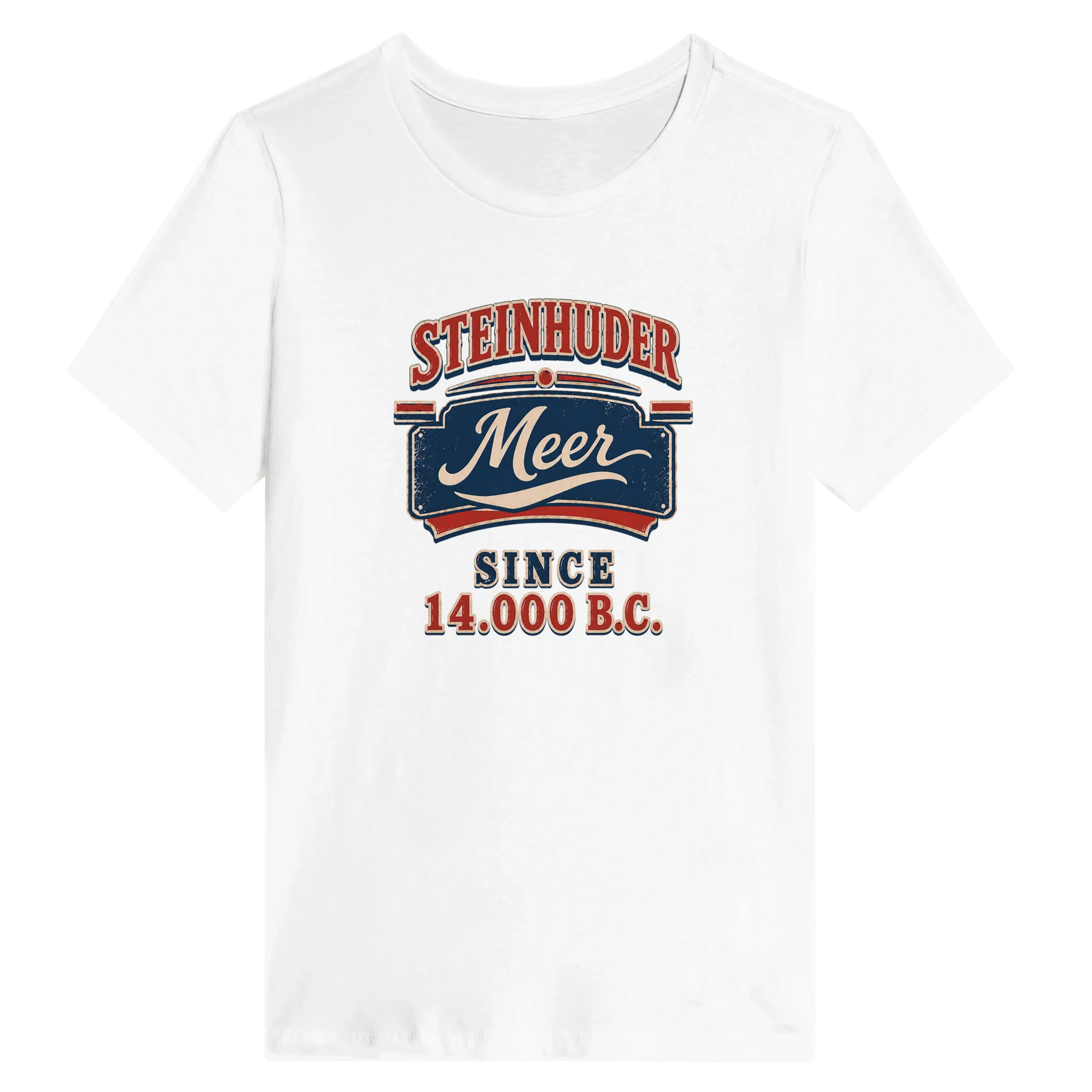 Damen-T-Shirt in Weiß mit Motiv „Since 14.000 B.C.“